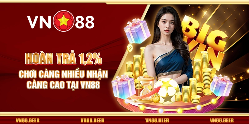 Hoàn trả 1,2% - Chơi càng nhiều nhận càng cao tại VN88